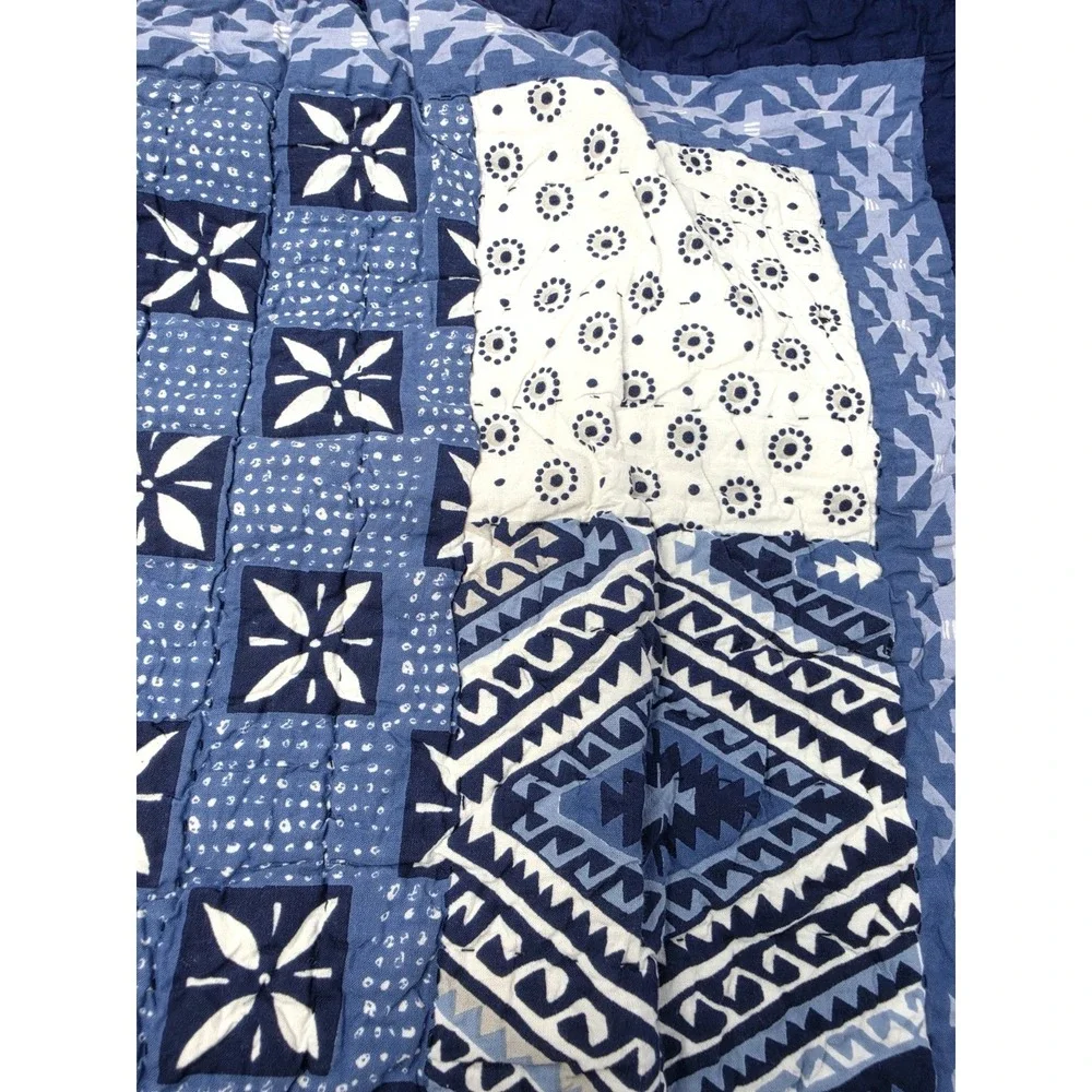 Company Store Geo Blockprint Standard Quilted Sham 27 In X 21 In NWT‎